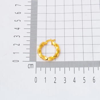 22 Ayar 2,5 cm. Çaplı Burma Halka Altın Küpe - 5