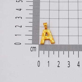 22 Ayar 3 Boyutlu A Harfi Altın Kolye - 3