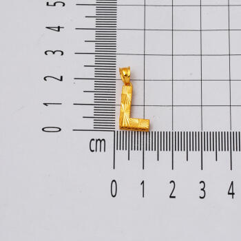22 Ayar 3 Boyutlu L Harf Altın Kolye - 4