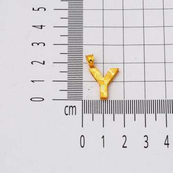 22 Ayar 3 Boyutlu Y Harf Altın Kolye Ucu - 4