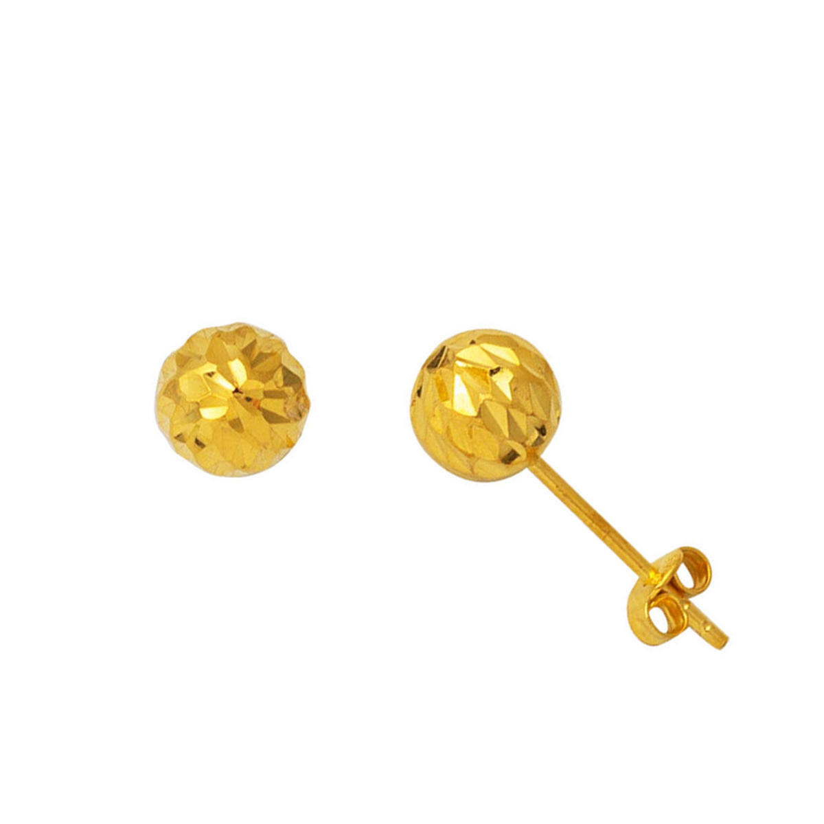 22 Ayar Buzul Top Altın Küpe 7 Mm.