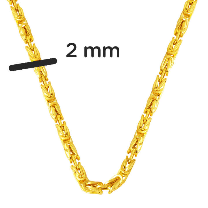 22 Ayar Altın 2 mm Kral Zincir 60 cm - 5
