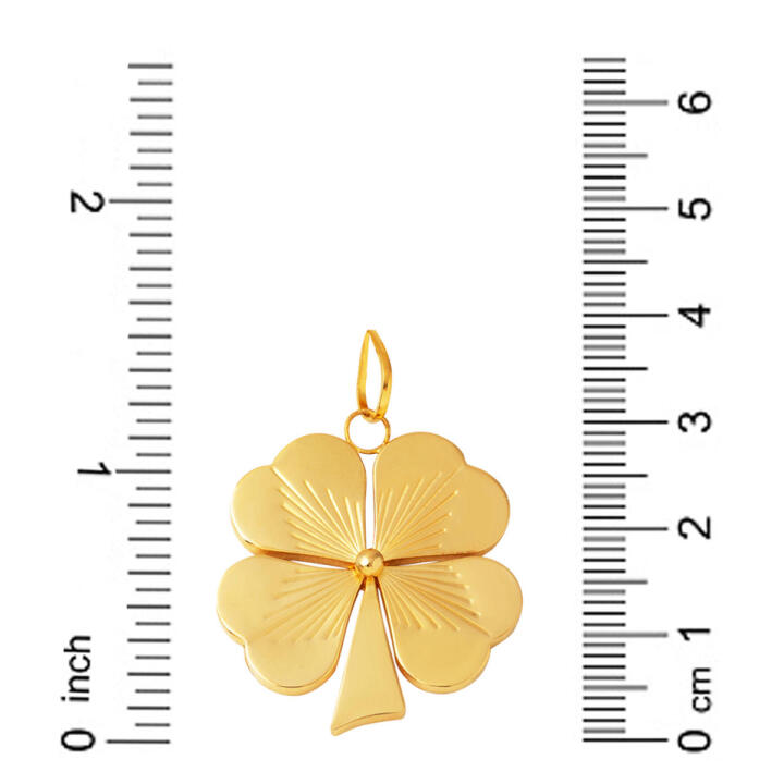 22 Ayar Altın 3 cm. Yonca Kolye Ucu - 3