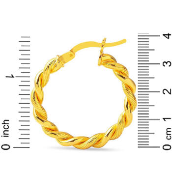 22 Ayar Altın 4 Cm. Burma Küpe - 5