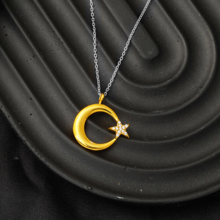 22 Ayar Altın Ayyıldız Kolye Ucu - 5