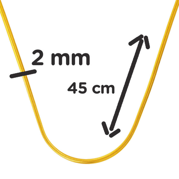 22 Ayar Altın Ezme Zincir 45 cm. - 4
