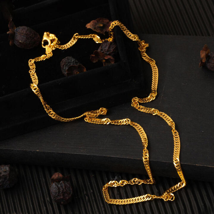 22 Ayar Altın Singapur Zincir Kolye 45 cm. - 6