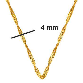 22 Ayar Altın Singapur Zincir Kolye 45 cm. - 7