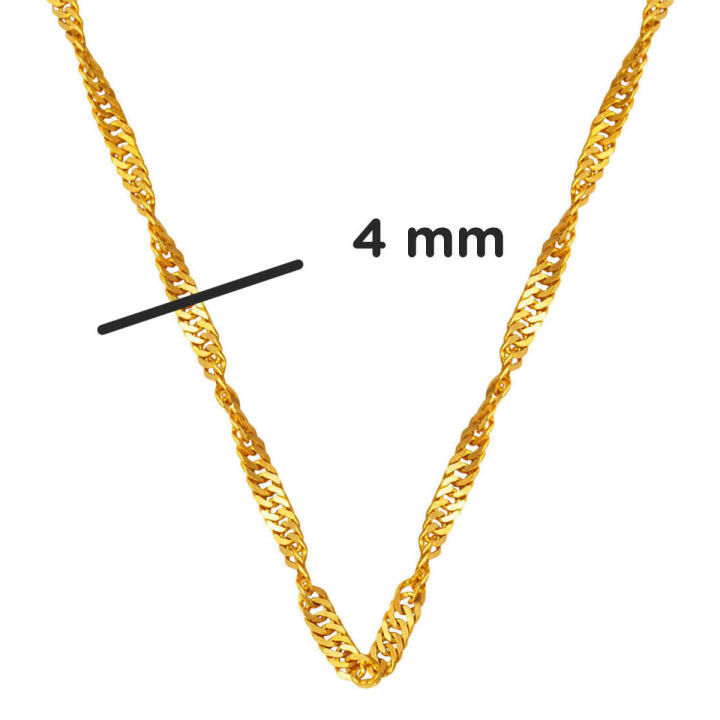 22 Ayar Altın Singapur Zincir Kolye 45 cm. - 7