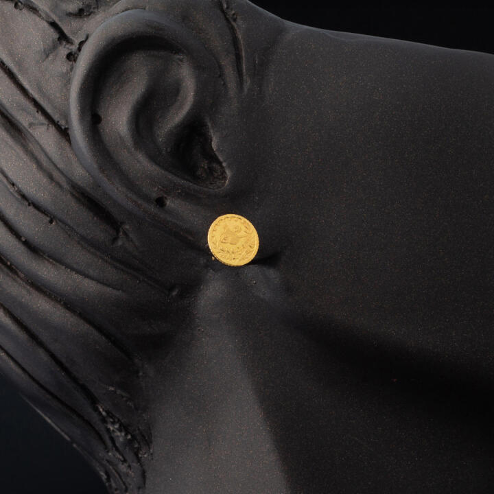 22 Ayar Altın Tuğralı Pimli Küpe - 2