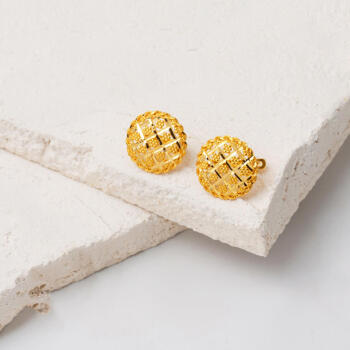 22 Ayar Altın Yaşam Çiçeği Küpe - 3