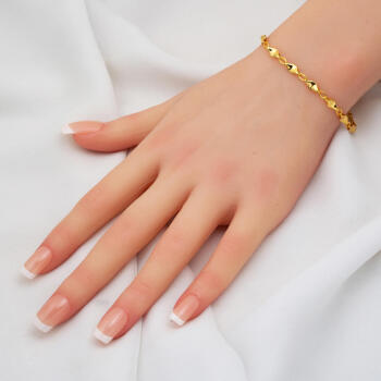 22 Ayar Altın Yassı İtalyan Bileklik - 2