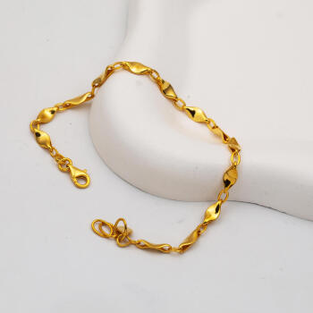 22 Ayar Altın Yassı İtalyan Bileklik - 4