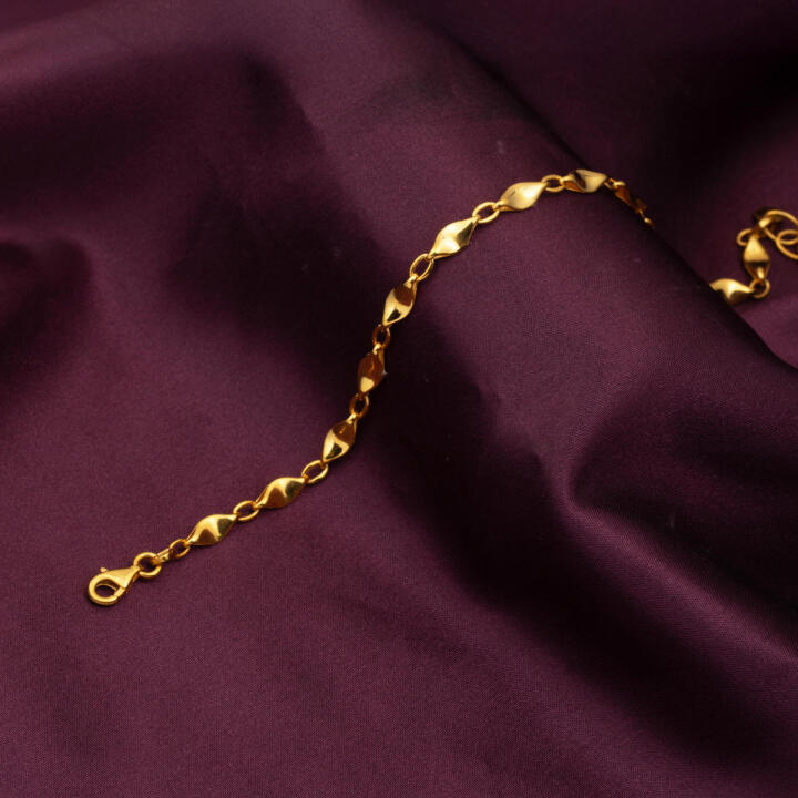 22 Ayar Altın Yassı İtalyan Bileklik - 6