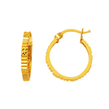 22 Ayar Kalemli Altın Halka Küpe 2,5 cm. Çaplı - Bilezikçi