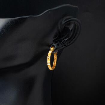 22 Ayar Kalemli Altın Halka Küpe 2,5 cm. Çaplı - 2