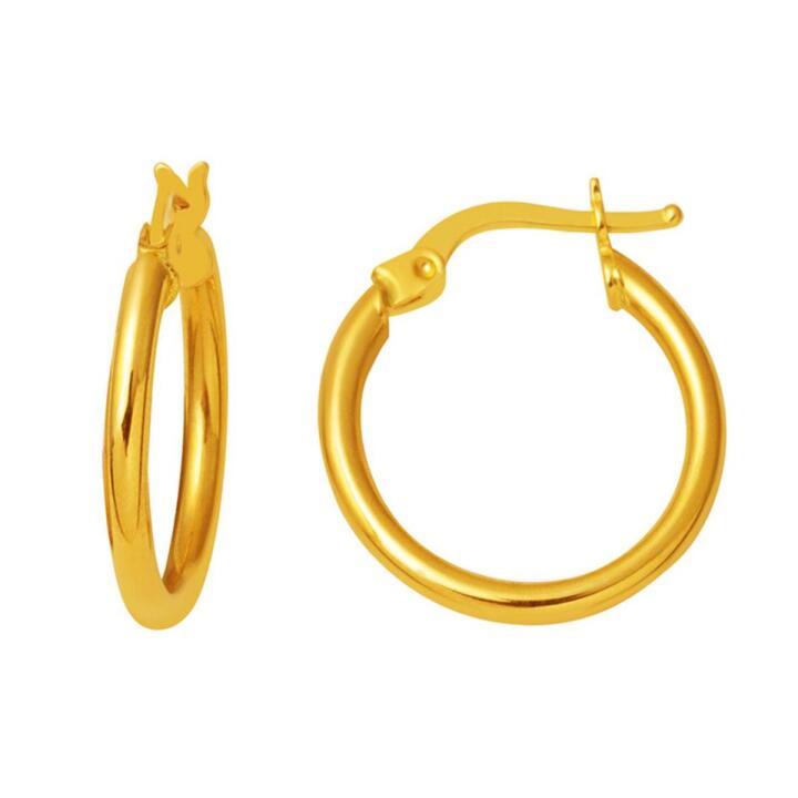 22 Ayar Klasik Halka Altın Küpe 2.5 cm - 1