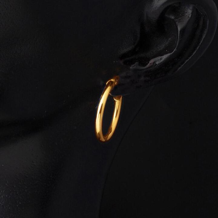 22 Ayar Klasik Halka Altın Küpe 2.5 cm - 2