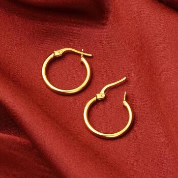 22 Ayar Klasik Halka Altın Küpe 2.5 cm - 3