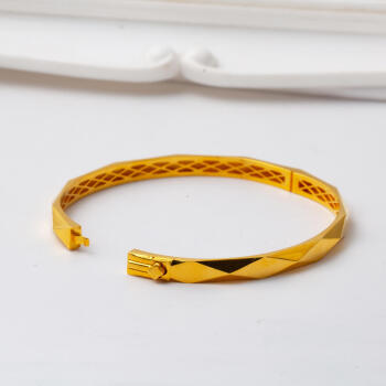 22 Ayar Prizma Sarı Altın Kelepçe Bilezik - 3