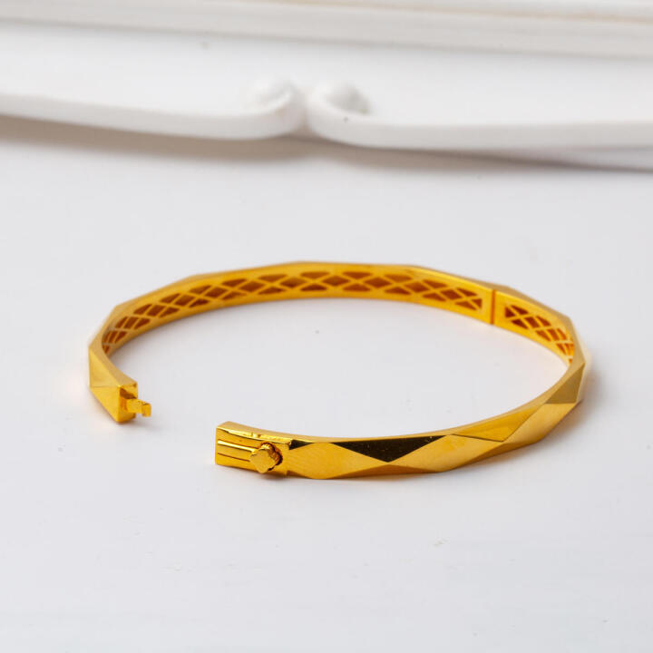 22 Ayar Prizma Sarı Altın Kelepçe Bilezik - 3