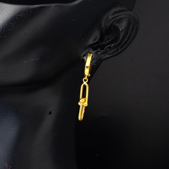 22 Ayar Tiffany Sallantılı Altın Küpe - 3