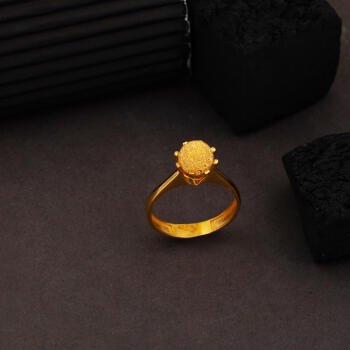 22 Ayar Dorika Top Altınlı Yüzük - 3