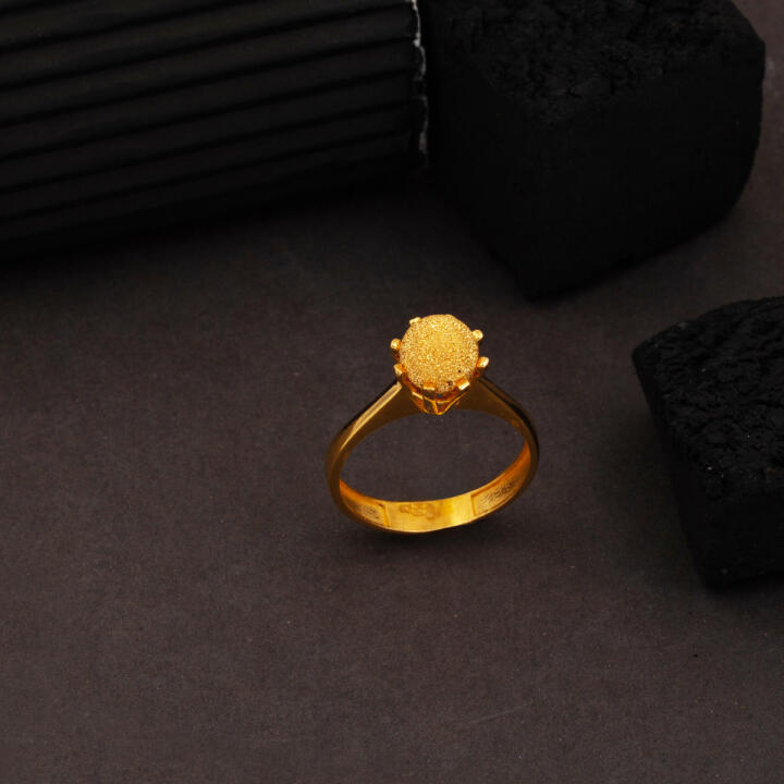 22 Ayar Dorika Top Altınlı Yüzük - 3