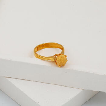 22 Ayar Dorika Top Altınlı Yüzük - 4