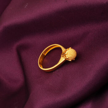 22 Ayar Dorika Top Altınlı Yüzük - 6