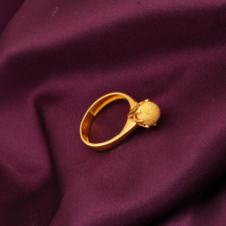 22 Ayar Dorika Top Altınlı Yüzük - 6