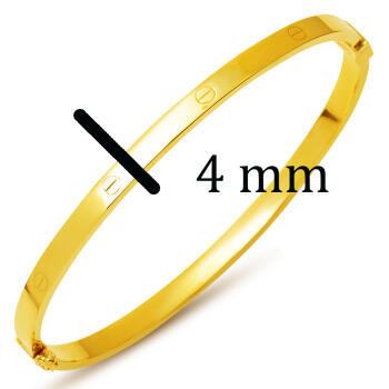 22 Ayar Vidalı Altın Bilezik (4 mm Enli) - 6