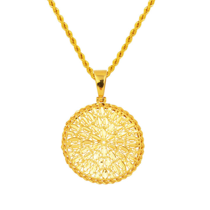 22 Ayar Yaşam Çiçeği Altın Kolye (3 cm Çaplı) - 1