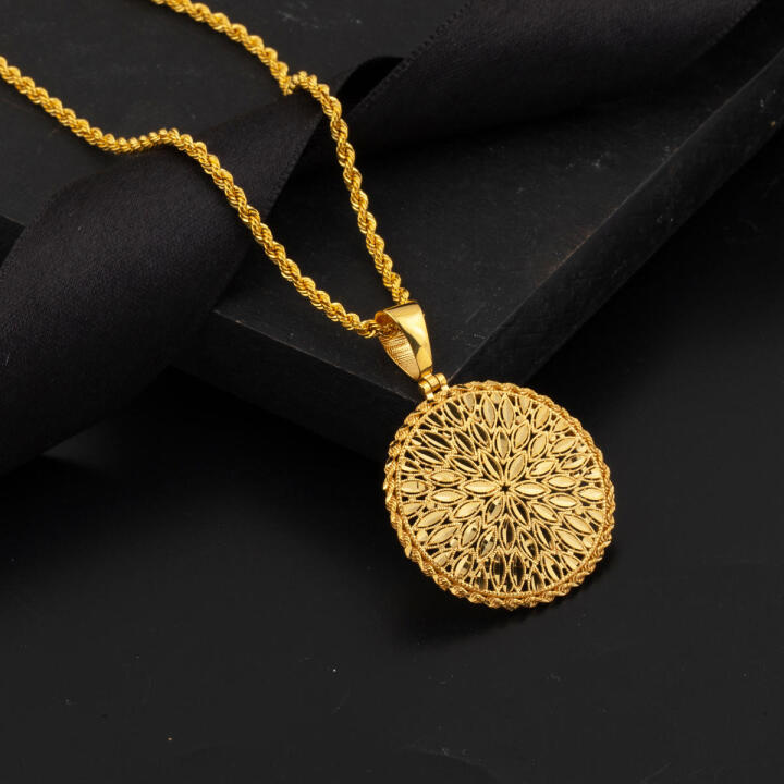 22 Ayar Yaşam Çiçeği Altın Kolye (3 cm Çaplı) - 2