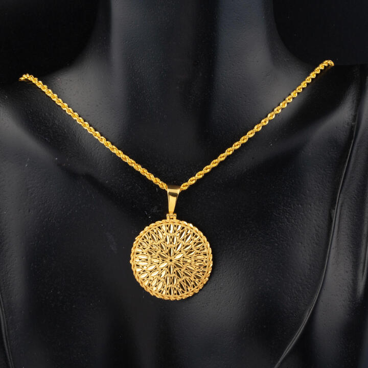 22 Ayar Yaşam Çiçeği Altın Kolye (3 cm Çaplı) - 4
