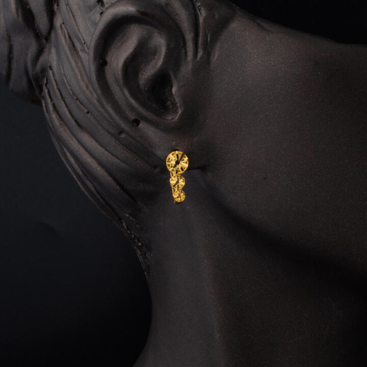 22 Ayar Yaşam Çiçeği Altın Küpe - 2