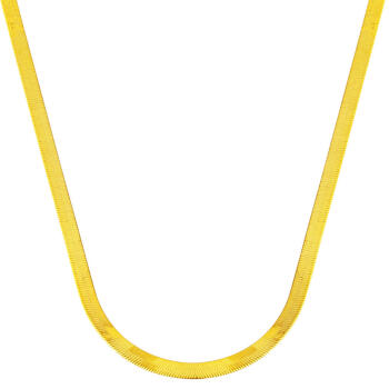 3 mm Enli 22 Ayar Altın Ezme Zincir Kolye - 40 cm - 1