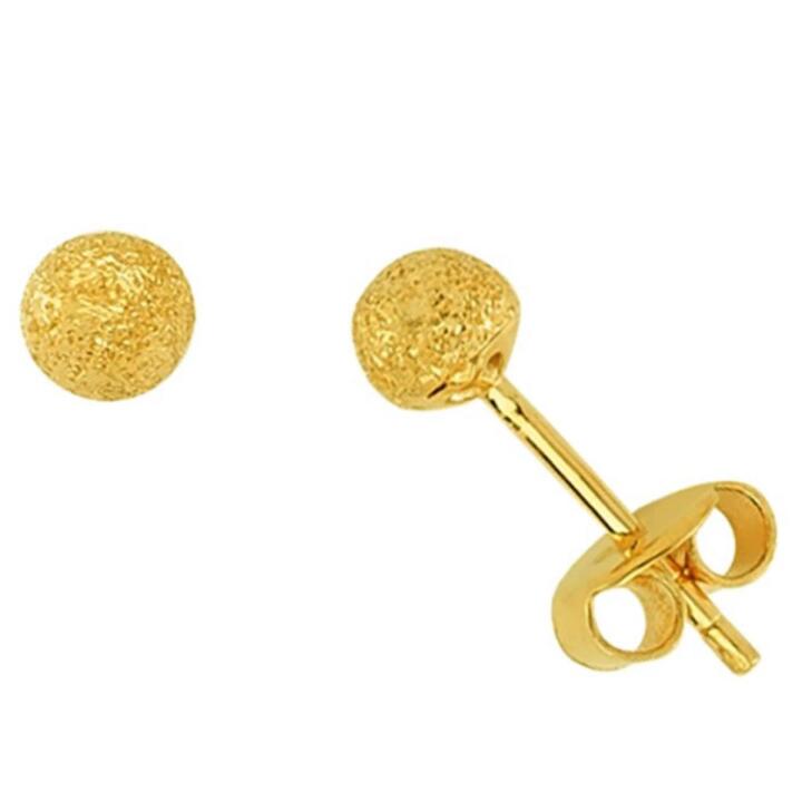 5 mm. Kumlu 22 Ayar Altın Top Küpe - 1