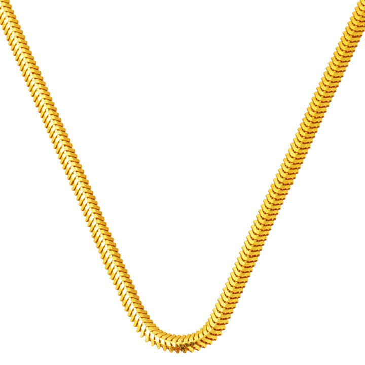55 cm. 22 Ayar Altın Balıksırtı Zincir - 1