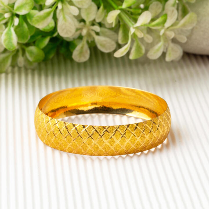 Baklava Desenli 22 Ayar 1,5 cm. Enli Altın Bilezik 20 Gram - 2