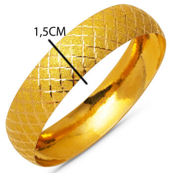 Baklava Desenli 22 Ayar 1,5 cm. Enli Altın Bilezik 20 Gram - 6