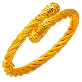 Burgulu 22 Ayar Altın Kelepçe Bilezik - Bilezikçi