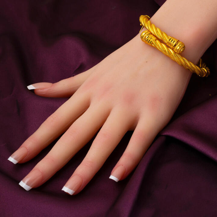 Burgulu 22 Ayar Altın Kelepçe Bilezik - 2