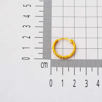 Burmalı 22 Ayar Halka Altın Küpe 2 cm. Çaplı - 5