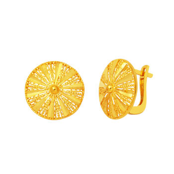 Çarkıfelek 22 Ayar Taşsız Altın Küpe - Bilezikçi