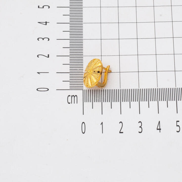 Çarkıfelek 22 Ayar Taşsız Altın Küpe - 6