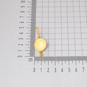 Çeyrek Altınlı 22 Ayar Altın Küpe - 6