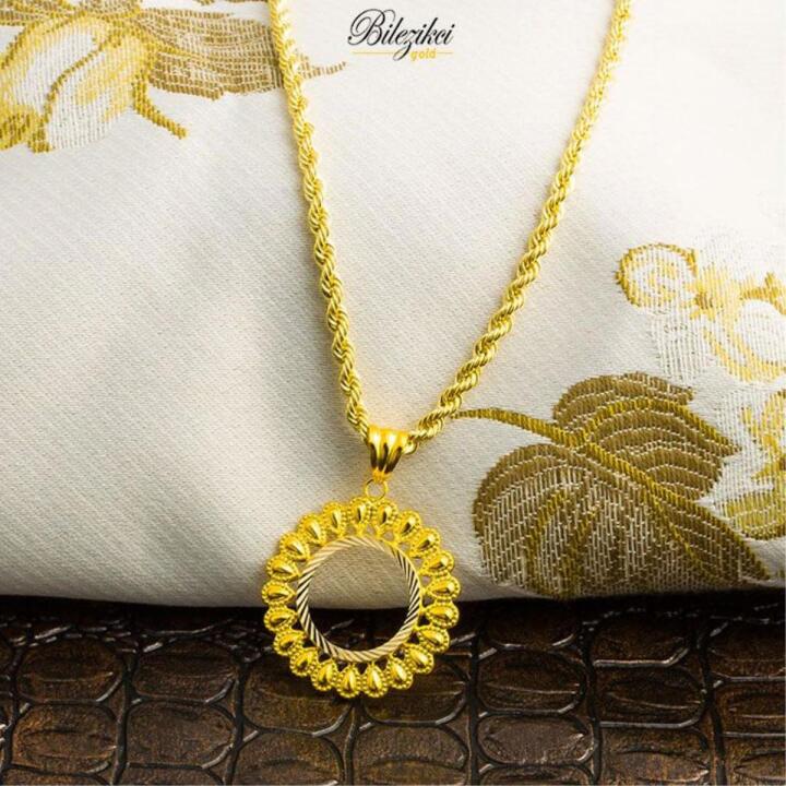 Çeyrek Altınlık Papatya Çerçeveli + Altın Zincirli Kolye - 2