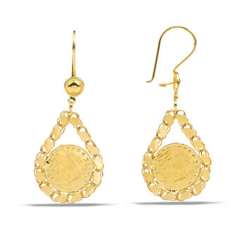 Çeyrek Reşatlı 22 Ayar Altın Küpe - 1