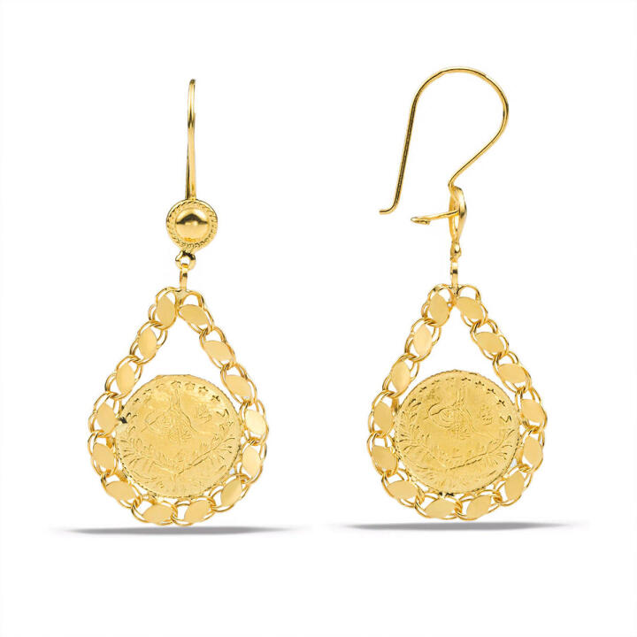 Çeyrek Reşatlı 22 Ayar Altın Küpe - 1